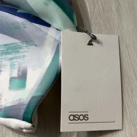 ASOS Shard Print Asymmetric Bandeau Midi Dress - Picture 3 of 4